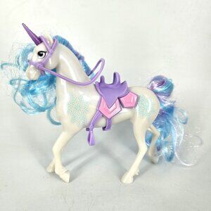 Unicorn Academy Glacier Horse White Blue Hair Saddle Reins Snowflake Accessory